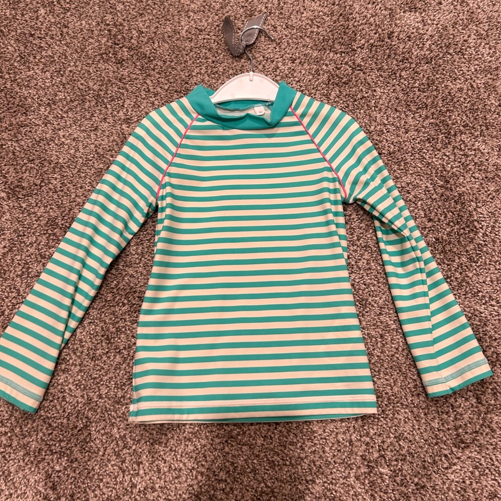 Boden Girls'  Striped Rash Guard